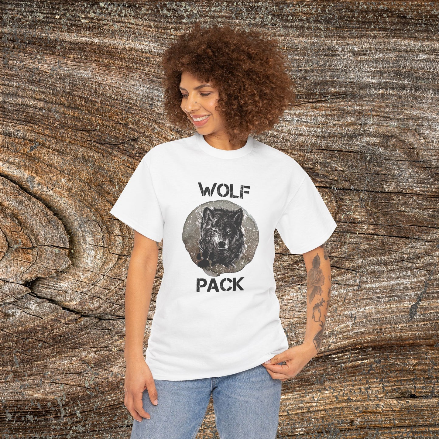 Grunge Wolf Pack T-Shirt — Retro Edgy Wolf Pack Tee
