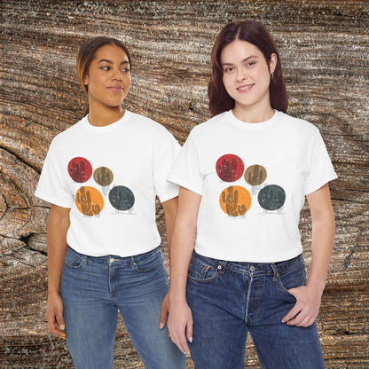 Retro Boho Cactus T-Shirt — Abstract Desert Tee