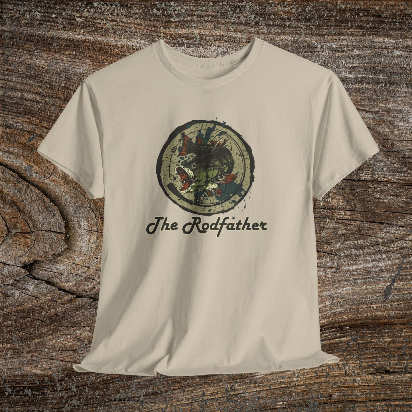 Grunge "The Rodfather" Fishing Tee — Vintage Angler Gift