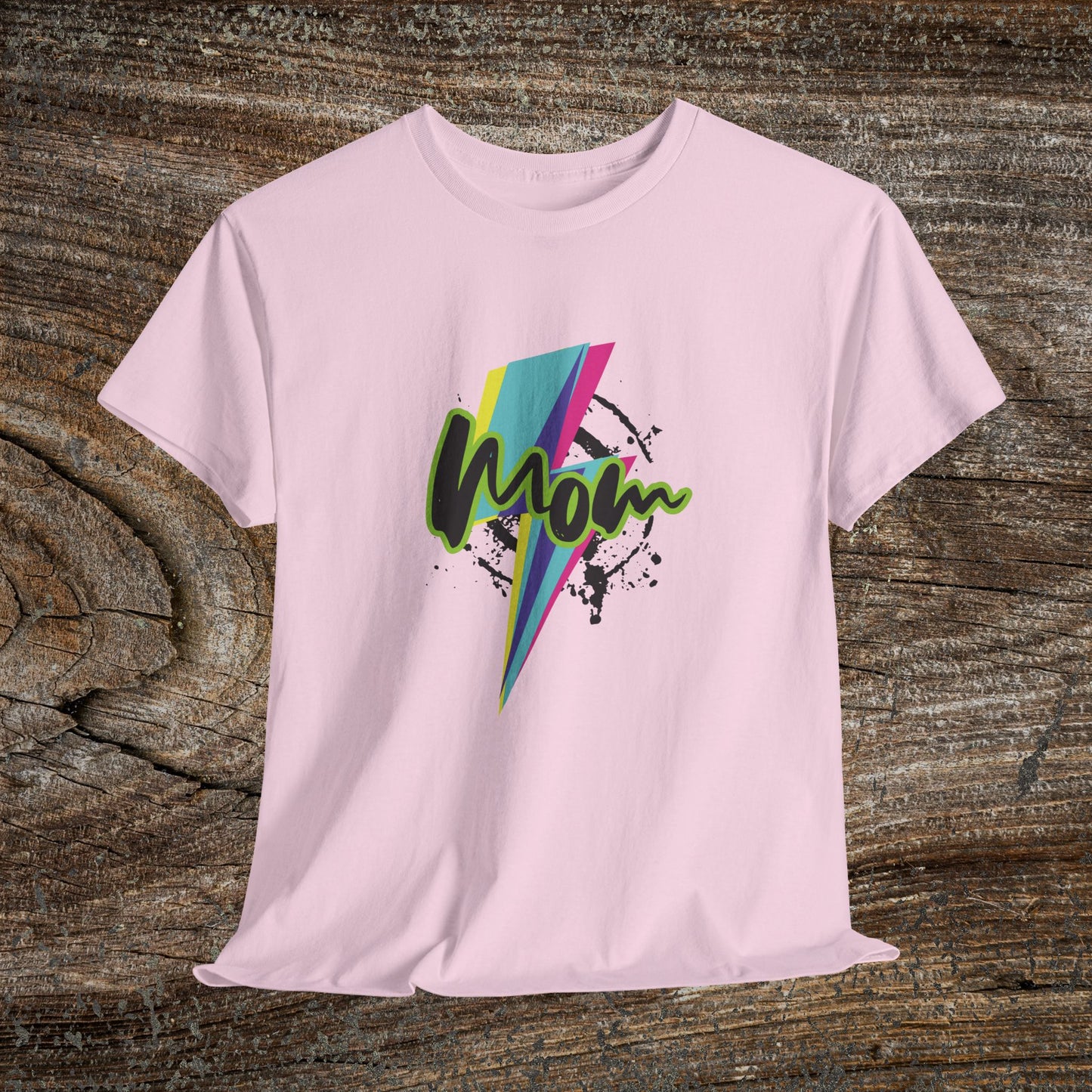 Grunge Retro Mom TShirt - Trendy Lightning Bolt Tee Shirt