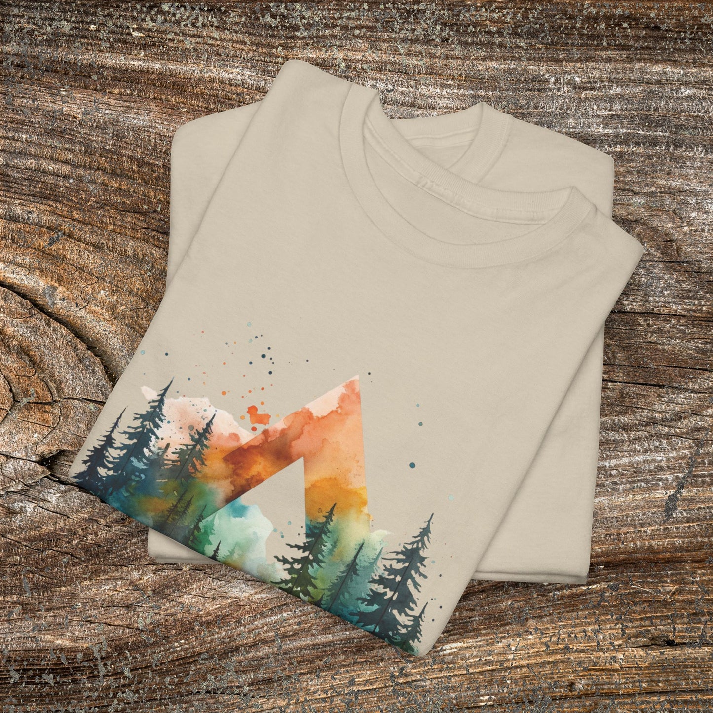 Watercolour Mountain Landscape TShirt - Nature Lover Gift