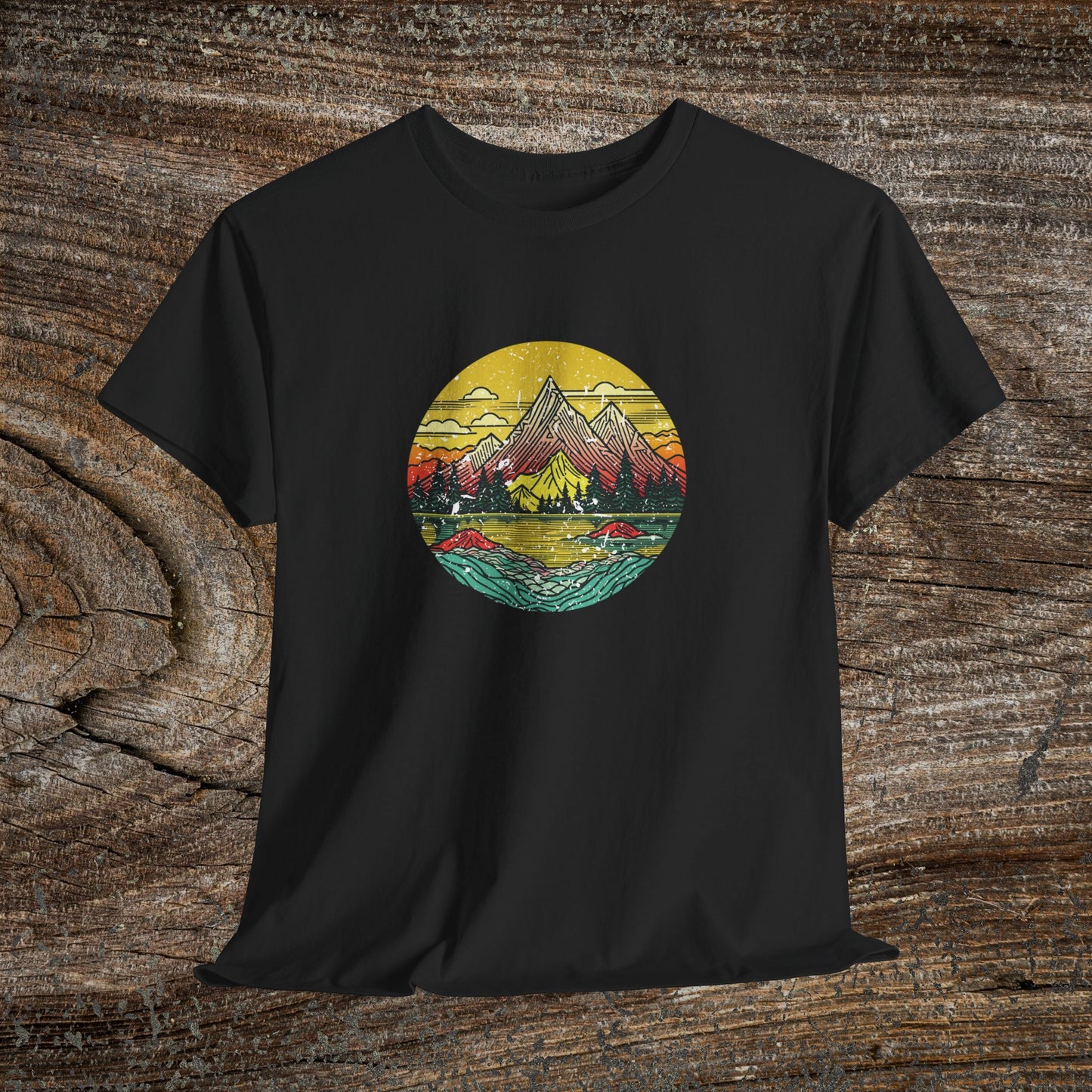 Retro Vintage Mountain Landscape TShirt - Nature Lover Gift