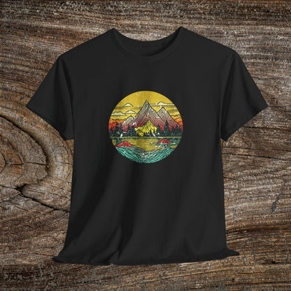 Retro Vintage Mountain Landscape TShirt - Nature Lover Gift