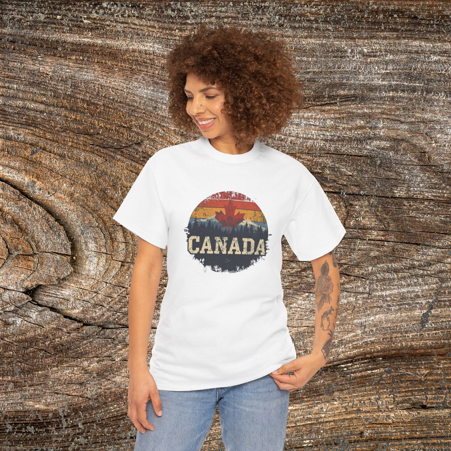 Rustic Canadian Maple Leaf T-Shirt — Distressed Canada Tee