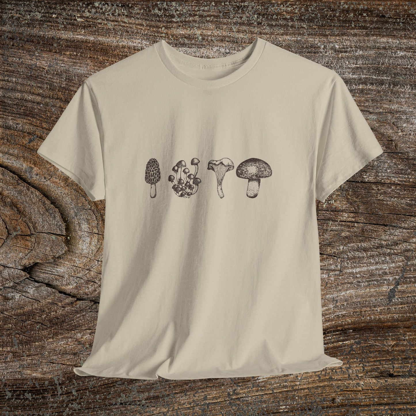 Retro Grunge Mushroom T-Shirt — Vintage Fungi Graphic Tee