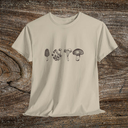Retro Grunge Mushroom T-Shirt — Vintage Fungi Graphic Tee