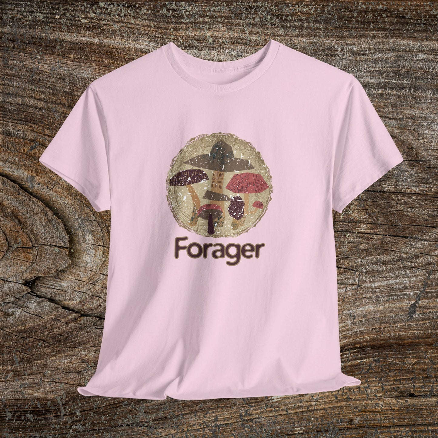 Foraging Mushroom Tee — Retro Grunge Forager Gift