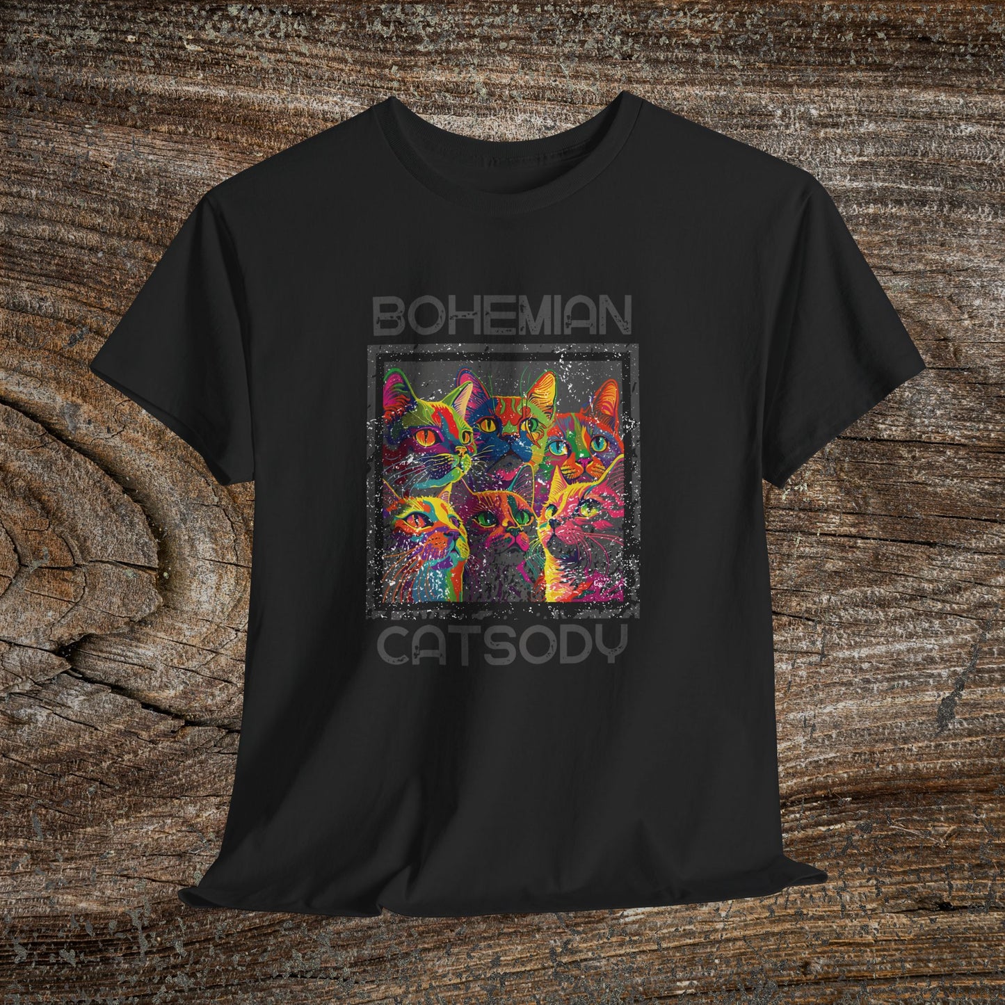 Retro Bohemian Catsody T-Shirt — Funny Vintage Cat Graphic Tee