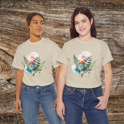 Vintage Watercolour  Floral TShirt — Botanical Graphic T-Shirt