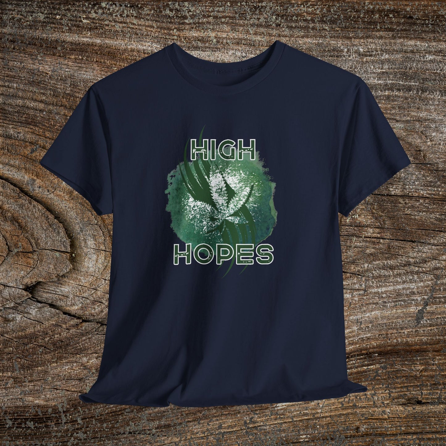 Grunge Weed 420 TShirt - "High Hopes" - Retro Marijuana Stoner Gift