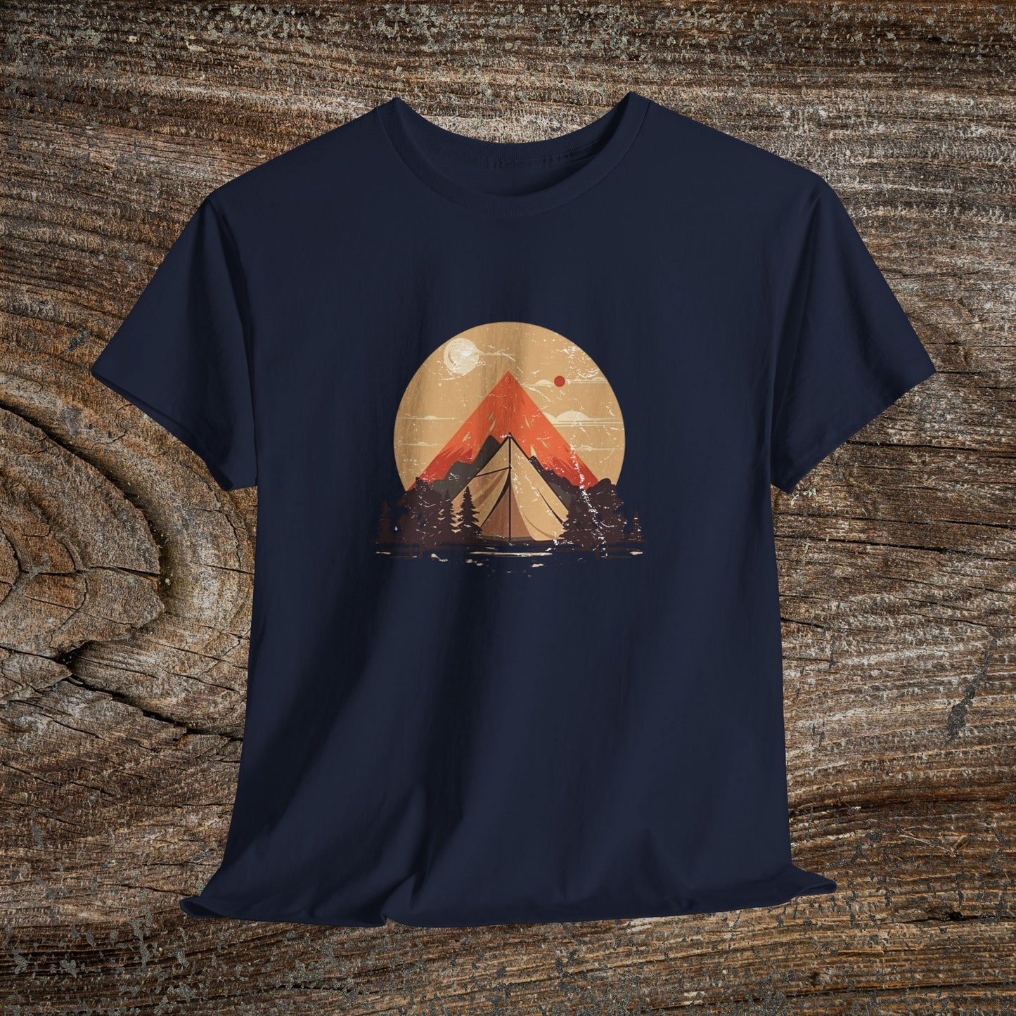 Camping Sunset T-Shirt — Mountain Tent Adventure Tee