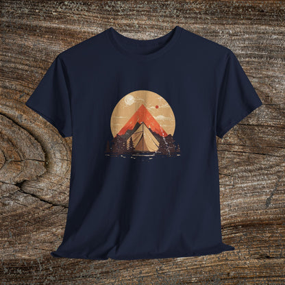 Camping Sunset T-Shirt — Mountain Tent Adventure Tee