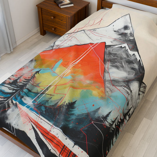 Abstract Mountain Blanket — Cozy Scenic Throw