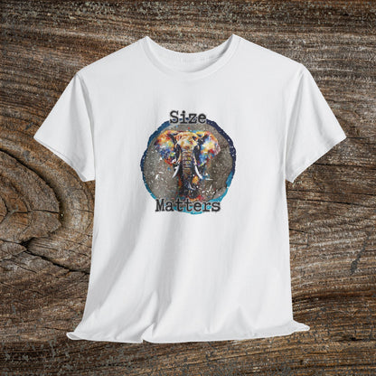Grunge 'Size Matters' Elephant T-Shirt — Vintage Elephant Graphic Tee