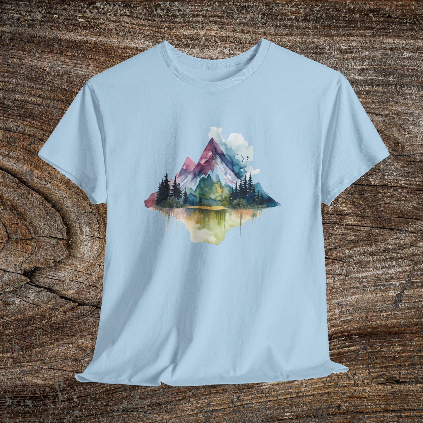 Watercolour Mountain Landscape TShirt - Nature Lover Shirt