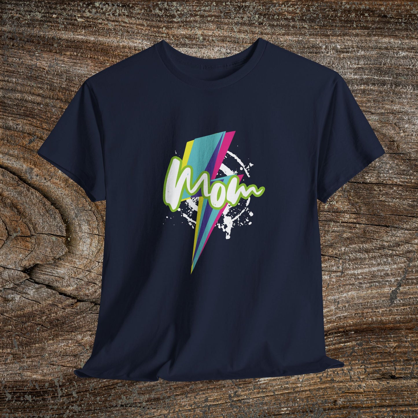 Grunge Retro Mom TShirt - Trendy Lightning Bolt Tee Shirt
