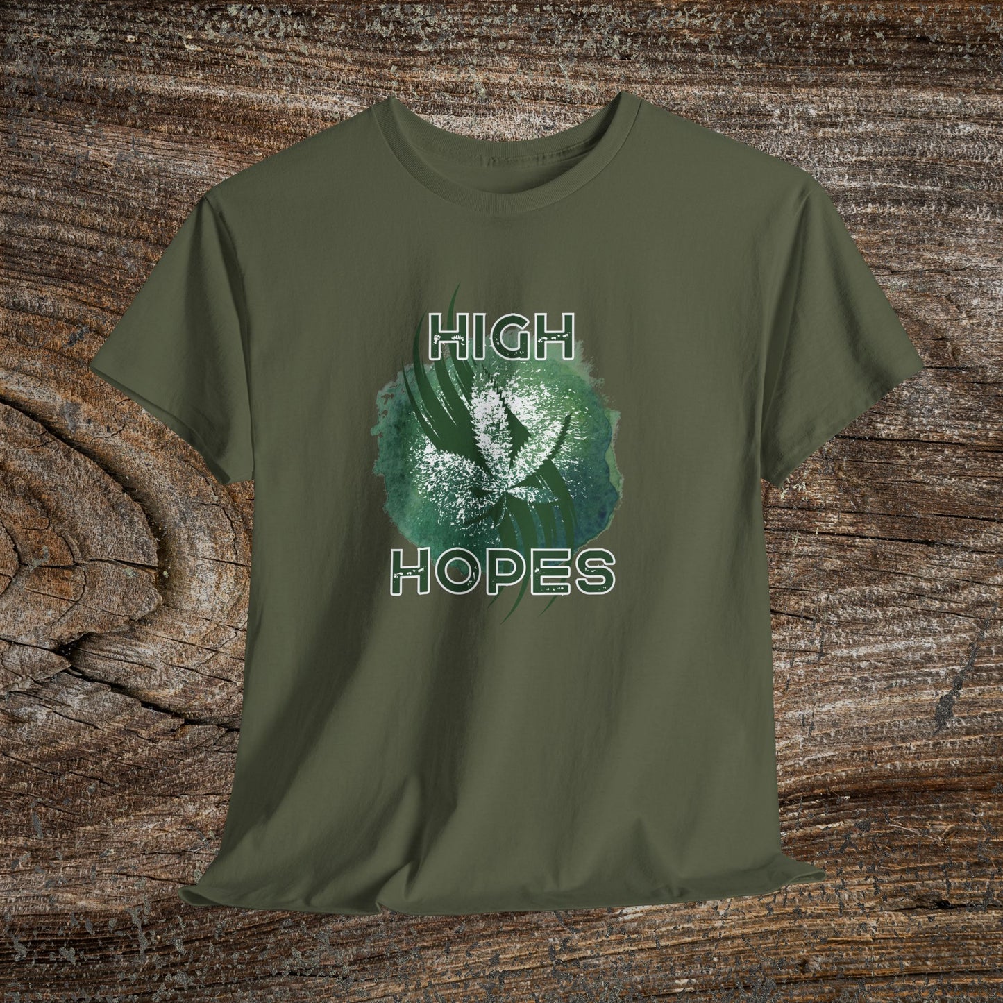 Grunge Weed 420 TShirt - "High Hopes" - Retro Marijuana Stoner Gift