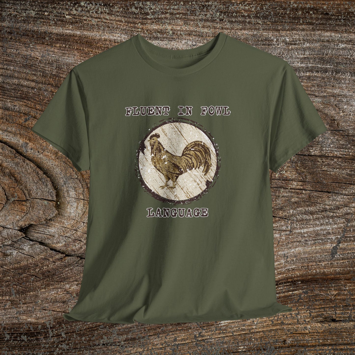 Retro Boho Chicken T-Shirt — "Fluent in Fowl Language"