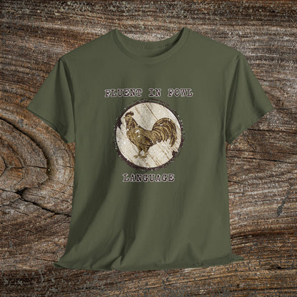 Retro Boho Chicken T-Shirt — "Fluent in Fowl Language"