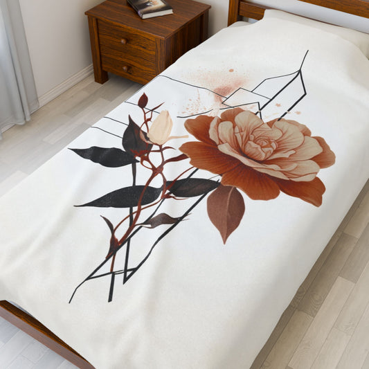 Vintage Flower Blanket — Cozy Retro Boho Throw