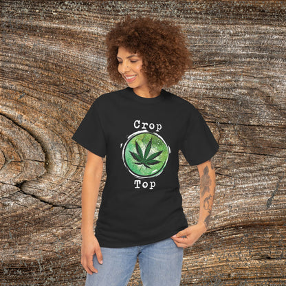 Grunge Weed Leaf 420 TShirt - "Crop Top" - Retro Weed Marijuana Stoner Gift