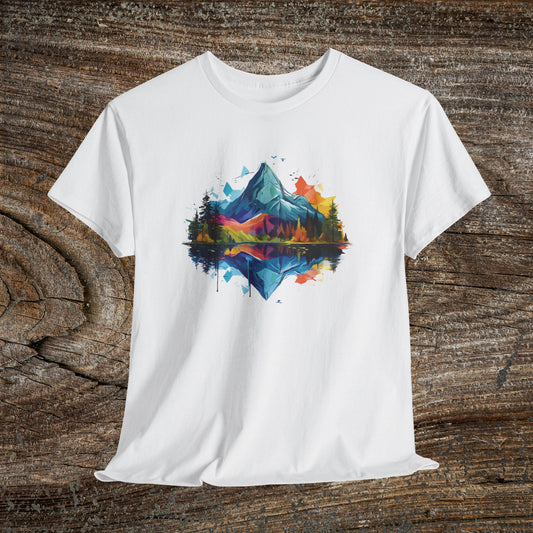Retro Mountain Abstract TShirt - Nature Lover Gift